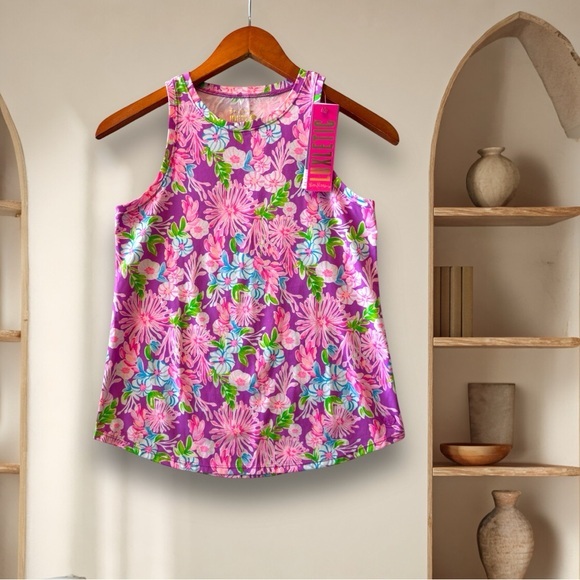 Lilly Pulitzer Tops - LILLY PULITZER Luxletic Westley UPF 50+ Pink Floral Tank NWT